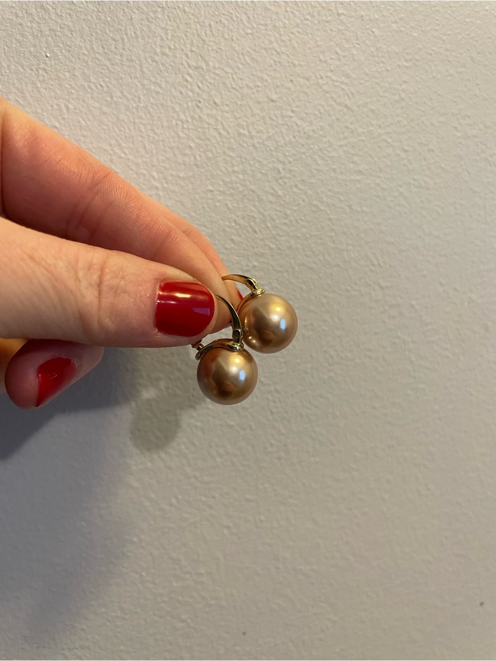 kate spade Gold-Tone Champagne Pearl Drop Earrings